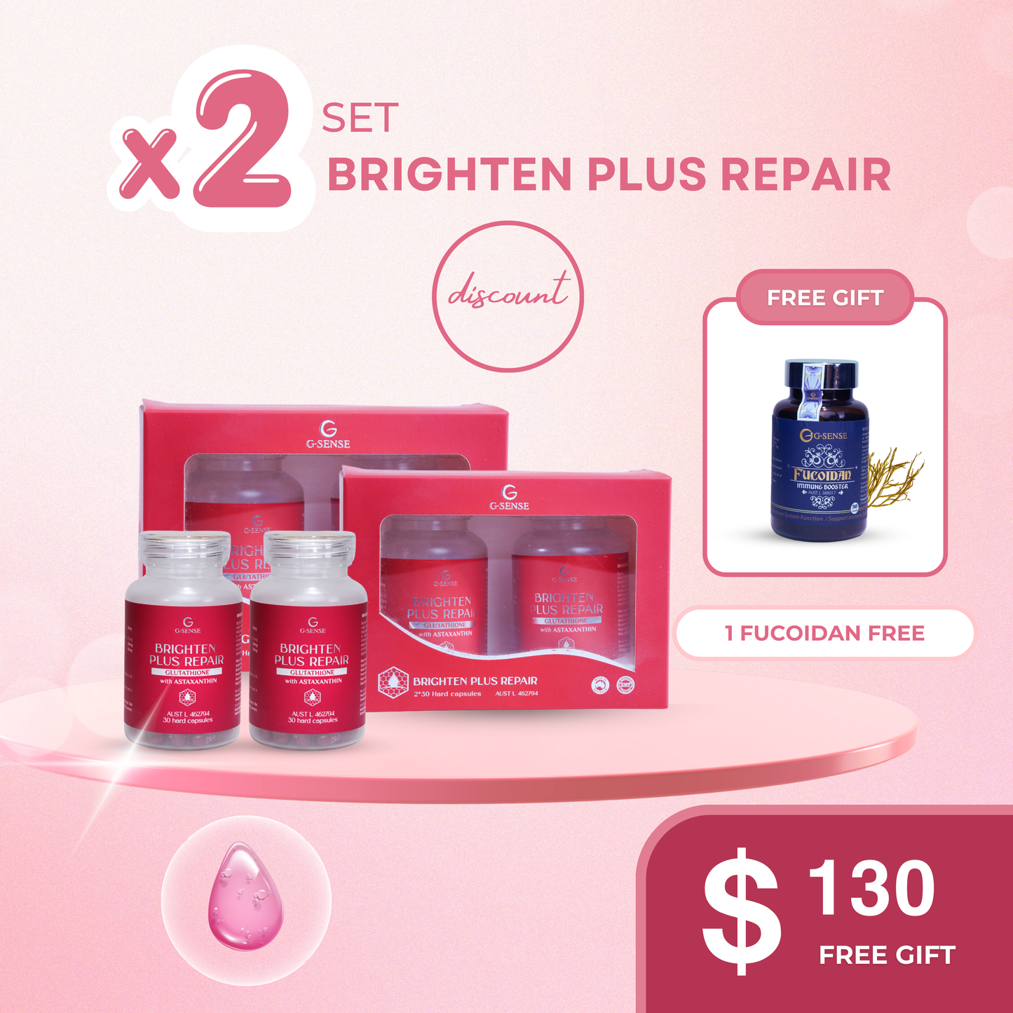 2 Bottles Brighten Plus Repair