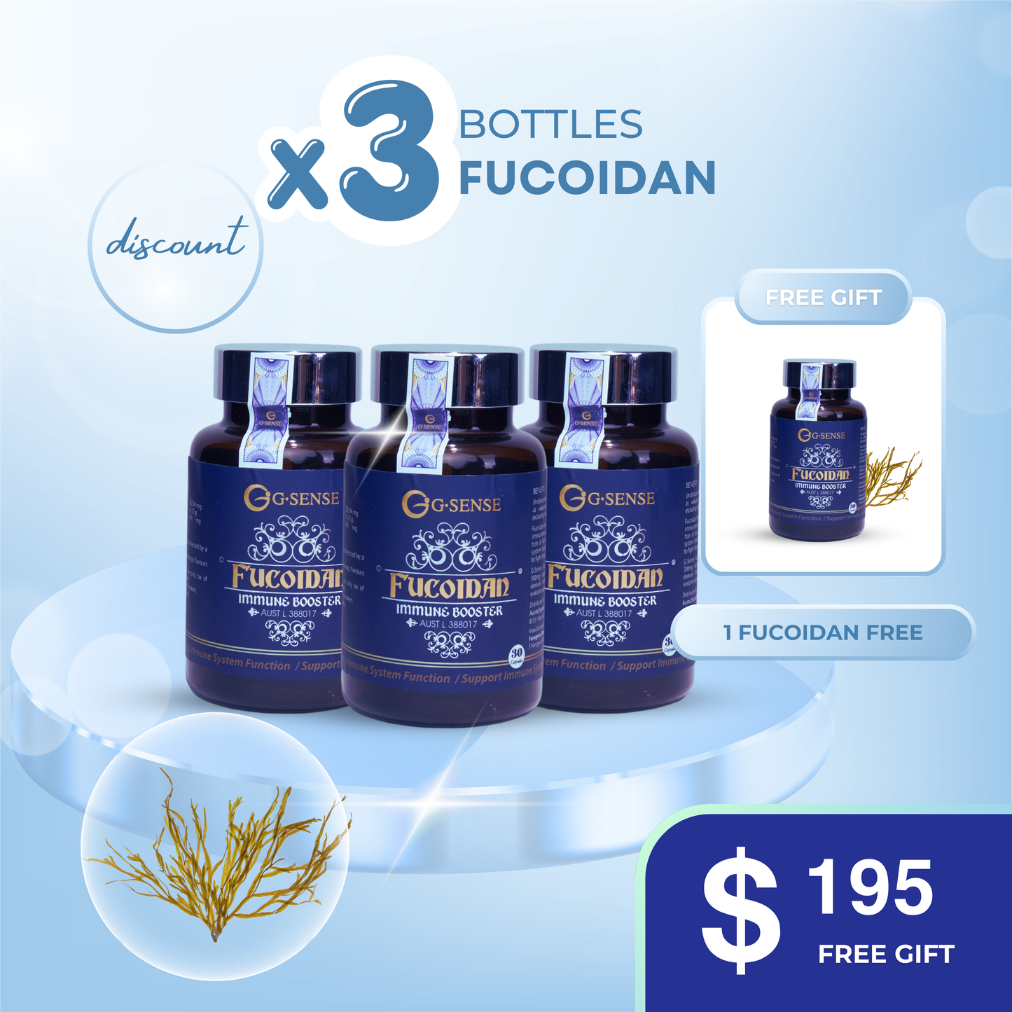 3 Bottles Fucoidan