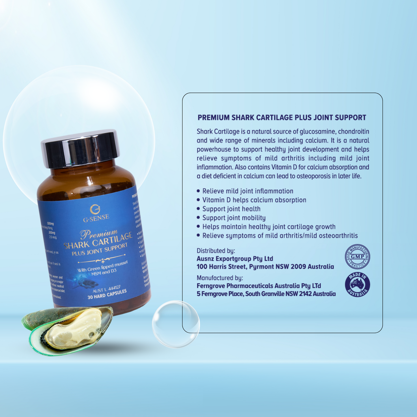 G.SENSE Premium Shark Cartilage Plus Joint Support