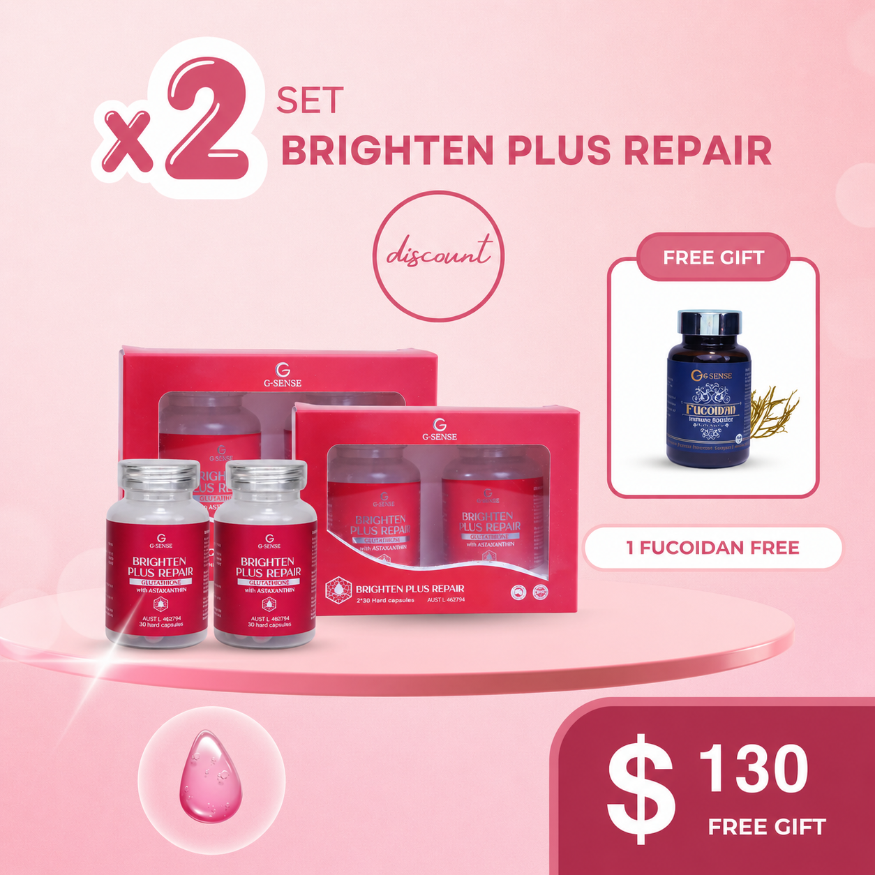 2 Bottles Brighten Plus Repair