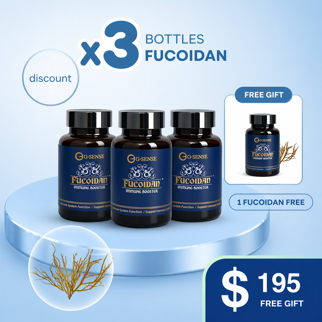 3 Bottles Fucoidan